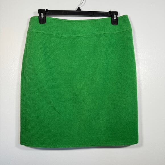 Lauren Ralph Lauren Wool Wrap Skirt Green Buckle Detail Size 10 Classic Preppy - Picture 9 of 9